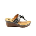 thumbnail image 2 of Good Choice Womens Flora Faux Leather Thong Wedge Sandals, 2 of 3