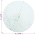 thumbnail image 4 of Tapa de Mesa Redonda vidaXL de Vidrio Templado Blanco con Diseño de Mármol 40 cm, 4 of 4