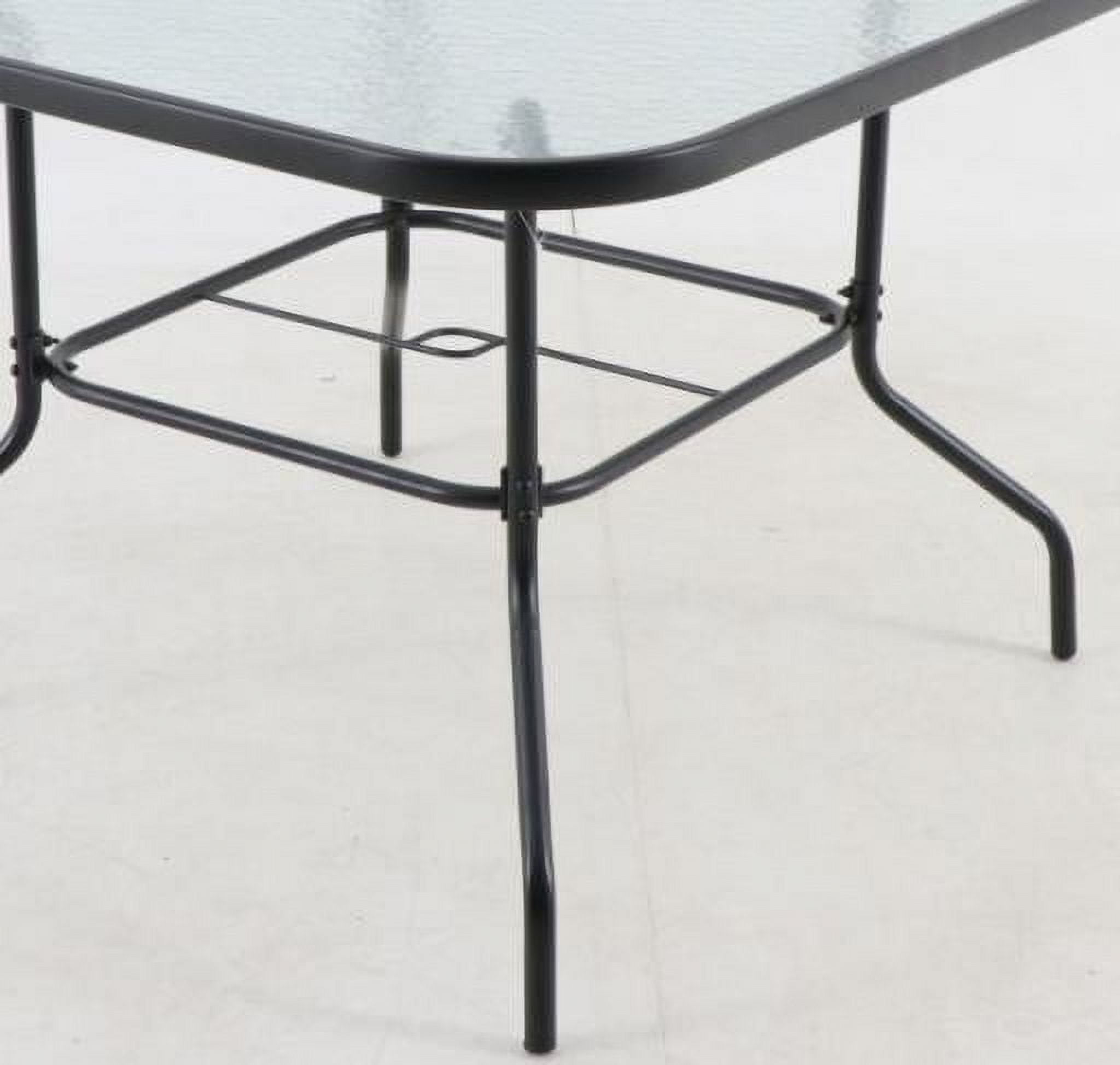 Mainstays Albany Lane 6-Piece Steel Outdoor Patio Dining Set with Umbrella, Black