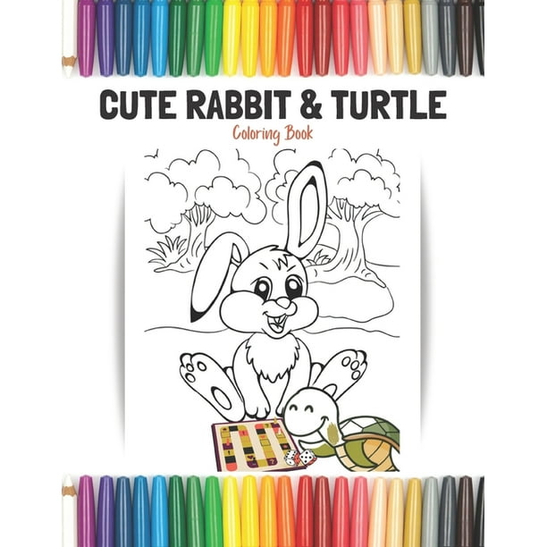 Download Cute Rabbit And Turtle Coloring Book For Kids Paperback Walmart Com Walmart Com