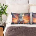 thumbnail image 2 of KLL Starry Sky Cute Horse Pattern Silk Pillowcase for Hair and Skin Standard Size 20"X 30" Soft Breathable Pillow Covers for Sleeping, 2 of 6