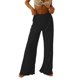 thumbnail image 1 of VISgogo Pantalones casuales de primavera y verano para mujer Pantalones de pierna ancha fruncidos con banda elástica de color sólido VISgogo moda, 1 of 6