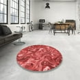 thumbnail image 4 of Ahgly Company Machine Washable Indoor Round Transitional Red Area Rugs, 8' Round, 4 of 7