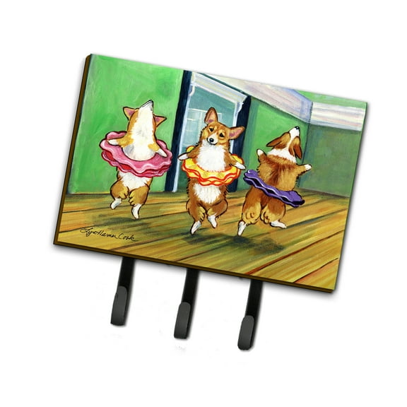 Carolines Treasures 7276TH68 Little Ballerina Corgi Leash or Key Holder Triple multicolor