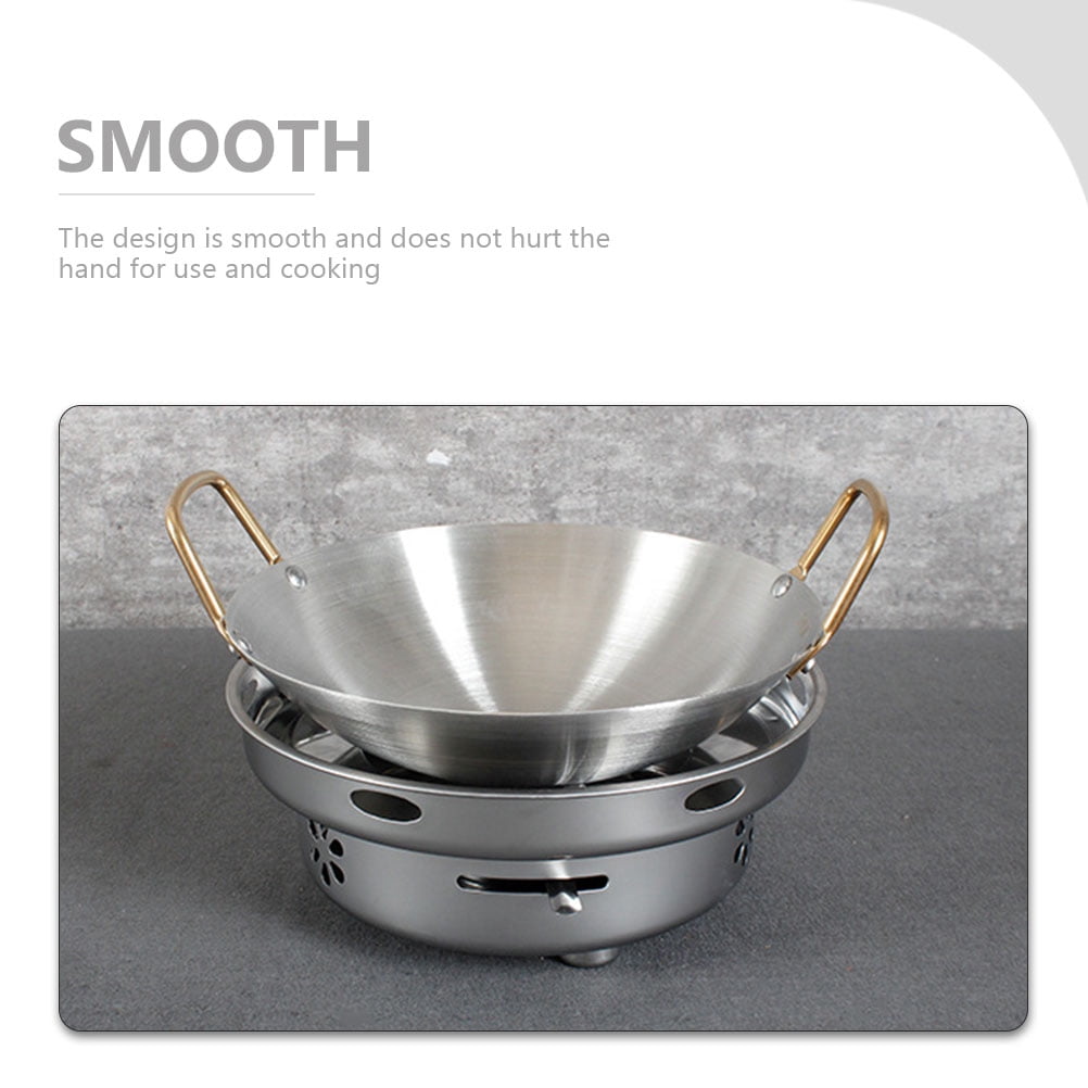 BESTYASH Stainless Steel Hot Pot and Wok Set, Round Easy-to-Clean Kitchen Cookware, Cooking Pan for Home
