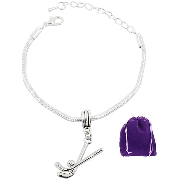 Field Hockey Bracelet | Snake Chain Charm Bracelet Gift for Women