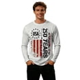 thumbnail image 4 of CUSTG Men T-Shirts Casual Sporty Patriotic Long Sleeve T Shirt Athletic Fit Crew Neck Tops Daily Workout Activities Celebrate America's 250th Anniversary Holiday 1776-2026 4th Of July Tee, 4 of 4