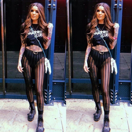 See Through Striped Leggings