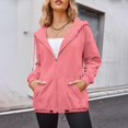 thumbnail image 2 of Lindreshi Womens Fall Fashion Zip up Hoodie Women Fall Sweatshirts for Women Zip Up Hoodies Sweatshirt Casual Drawstring Jacket with Pockets, 2 of 6