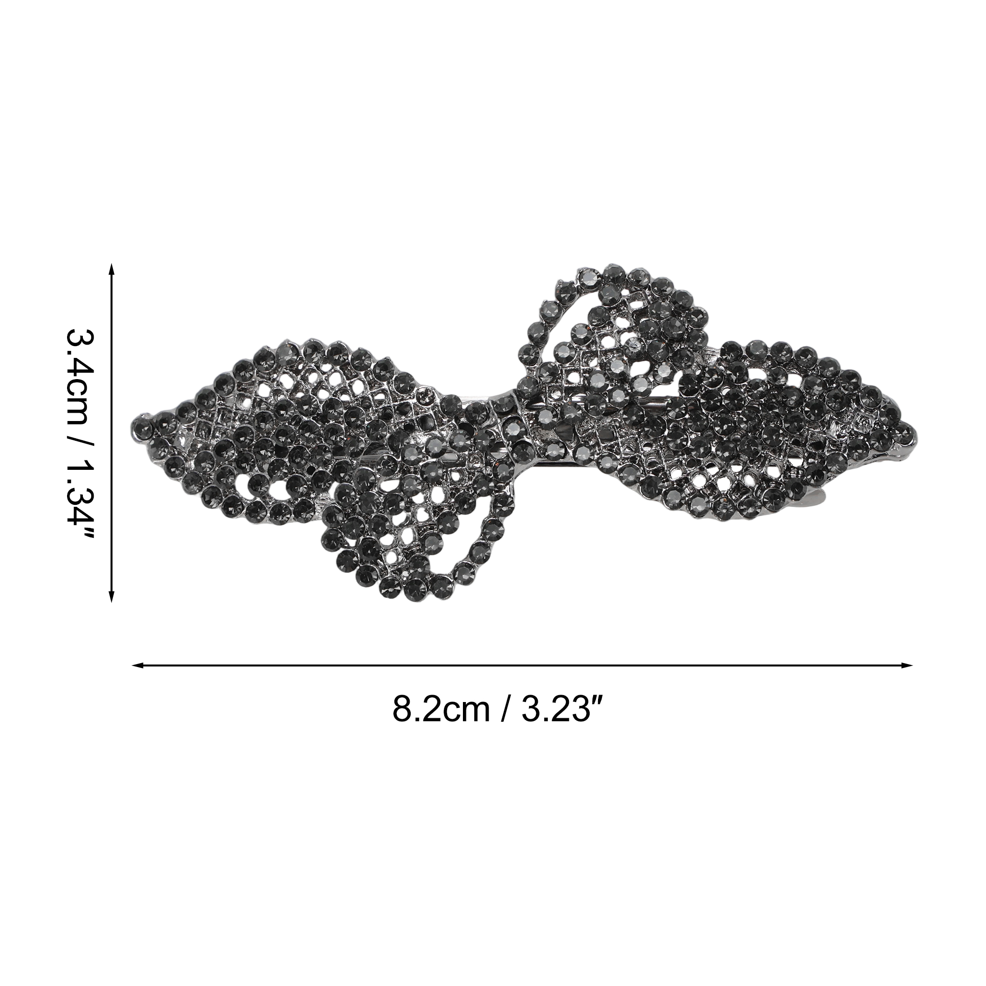 Unique Bargains Rhinestone Hair Barrettes Hairstyles Occasions Gray Black
