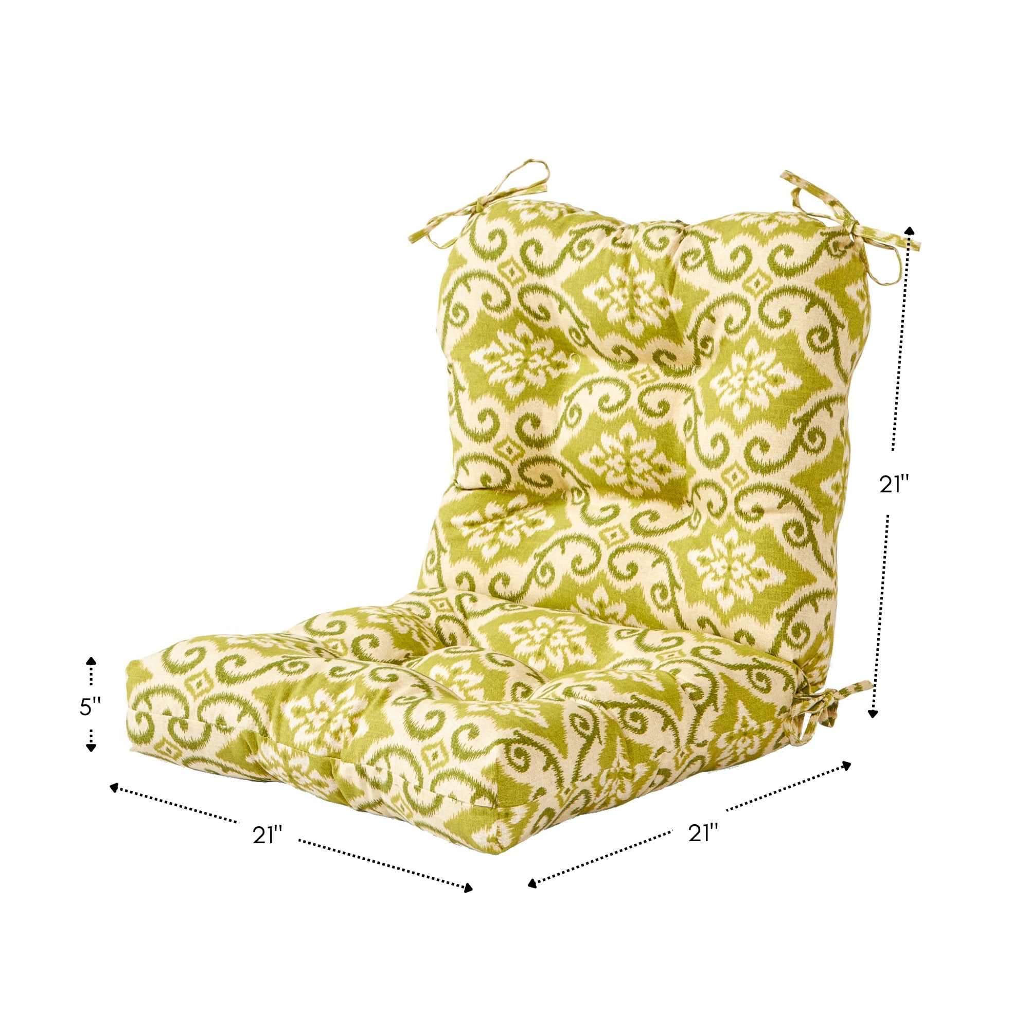 Greendale Home Fashions Outdoor Tufted 42'' x 21'' Chair Cushion, Set of 2, Shoreham Ikat