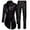 Black, variant on Men's Sequin Blazer Retro Dress Top and Pants Set Metallic Slim Suit 2 Piece Disco Prom Shiny Outfit Wedding Party Banquet Fashion Jacket Pant