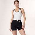 thumbnail image 2 of Women's Contrast Trim Cropped Tank Top with Scoop Neck and Stretch Fit for Yoga and Everyday Wear - Small, White, 2 of 6