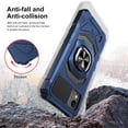 thumbnail image 6 of TJS for Nokia C110 Phone Case, with Tempered Glass Screen Protector, [Military Grade] Robotic Magnetic Support Car Mount Metal Ring Holder Kickstand Cover (Blue), 6 of 7