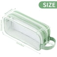 thumbnail image 3 of Rirool Mesh Pencil Case Large Capacity, Clear 2 Compartment Pencil Pouch with Zipper, Big Pen Organizer for School Supplies, Travel Makeup Bag for Girls Teens Adults Green, 3 of 7