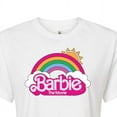 thumbnail image 3 of Barbie the Movie - Barbie Logo Rainbow - Juniors Cropped Cotton Blend T-Shirt, 3 of 5