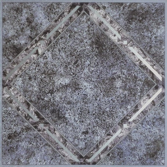 PowerSellerUSA Diamonds Metallic Marble Vinyl Floor Tiles Self Stick Peek Flooring 12'' x 12'' 5-Pack (100 Pieces)