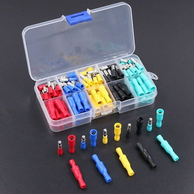 100P Fil Automobile 5 Couleurs Connecteur Bullet Mâle Femelle Kit de Borne de Serrage
