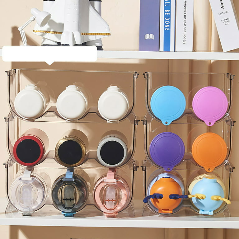 Glass Cup Holder Rack, Spaclear Water Bottle Organizer Stackable