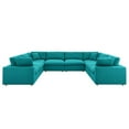 thumbnail image 1 of Modway Commix 8-Piece Down Filled Overstuffed Sectional Sofa in Teal, 1 of 5