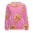 thumbnail image 7 of Fun Pizza Womens Casual Crewneck Sweatshirt Long Sleeve Tops Cute Pullover Loose Fit, 7 of 7