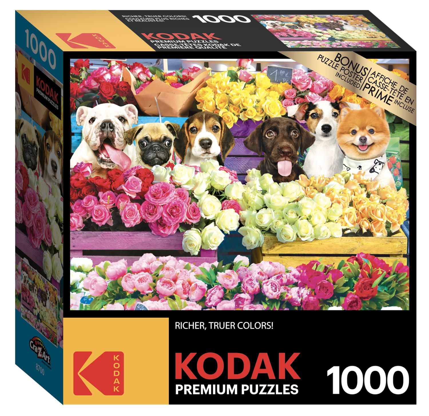 Kodak 1000 piece jigsaw puzzle - Flower Market Pups