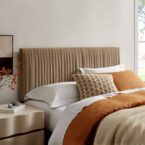 Eloise Stain-Resistant Performance Velvet King Headboard in Taupe