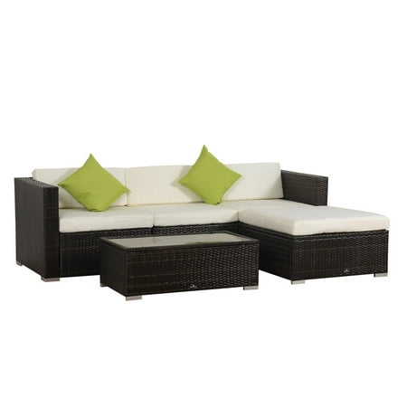Broyerk 5 Piece Rattan Outdoor Patio Furniture Set