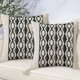 thumbnail image 4 of Fundas de almohada de 18 x 18, juego de 2, fundas de almohada de estilo rústico con borlas y textura de rayas, fundas de almohada neutras, 4 of 5
