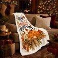 thumbnail image 3 of You're My Favorite Pumpkin Quote with Smiling Pumpkins Hearts Leaves and Bow, Sweet Autumn Style for Family Fans, Harvest Love Motif and Thanksgiving Gift, Cozy Flannel Blanket, Home Decor, 3 of 9