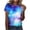 ☃222-Multicolor, variant on Summer T-Shirt for Women Casual Nature Fasion Athletic Blouses Short Sleeve Round Neck Starry Sky Printed Graphic Tops