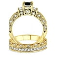 thumbnail image 2 of 2 Carat Black Diamond Antique Three Stone Bridal set on 10k Yellow Gold, 2 of 2