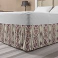 thumbnail image 1 of Floral Bed Skirt, Middle Eastern Ottoman Medieval Ornamental Pattern, Elastic Bedskirt Dust Ruffle Wrap Around for Bedding Decor, 4 Sizes, Eggshell Dried Rose, by Ambesonne, 1 of 2
