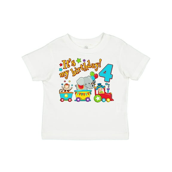 Inktastic Its My Birthday Circus Train 4th Birthday Boys or Girls Toddler T-Shirt