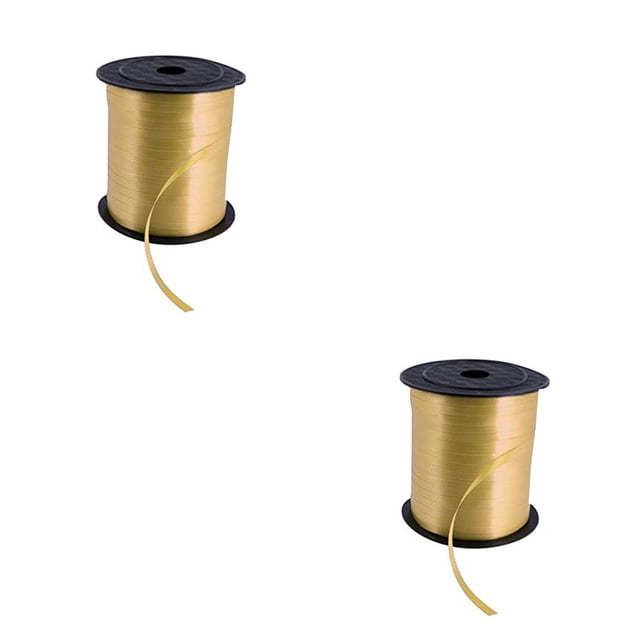 Naiovety Envoltura de cinta para rizar globos, correa de carrete, manualidades, recuerdo de fiesta de Navidad, cadena de boda, regalo para Oro 2piezas