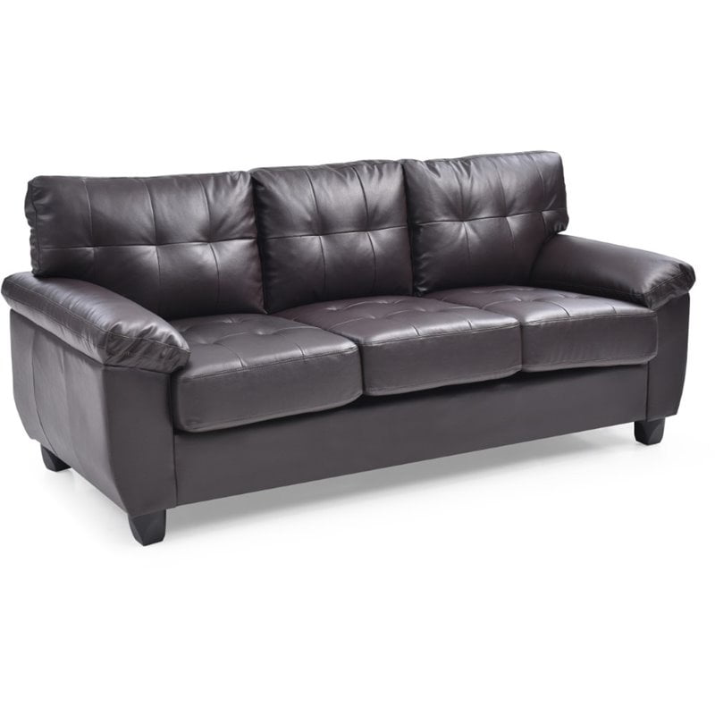 Glory Furniture Gallant Faux Leather Sofa in Cappuccino