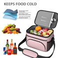 thumbnail image 5 of Pink and White Checkered Pattern Insulated Lunch Box for Women Men, Medium Leakproof Cooler Bag with Adjustable Strap, 10"x6.7"x8", 5 of 6