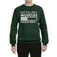 thumbnail image 2 of Wild Bobby Installing Muscles Please Wait Gym/Workout Unisex Crewneck Graphic Sweatshirt, Forest Green, Medium, 2 of 5