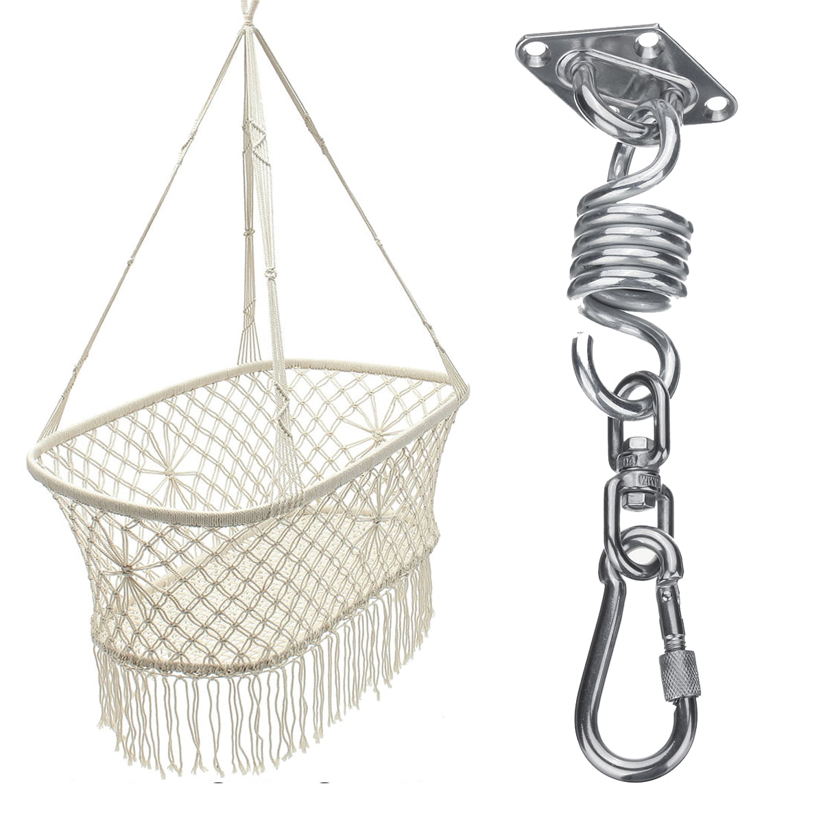 Details about   550LB Hammock Chair Hanging Kit Stainless Steel Spring Swivel Hook Ceiling Mount