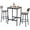 Grey  Square, variant on Bar Table and 2 Chairs Set, Industrial Pub Table with Square or Round Top, PU Upholstered Stools with Backrest, 3-Piece Dining Set for Home Bar