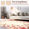 thumbnail image 2 of ODIKA 4'x6' Machine Washable Non-Slip Area Rug, Graceful Botanical Scroll with Traditional High Traffic Rug, Pink, 148039, 2 of 7