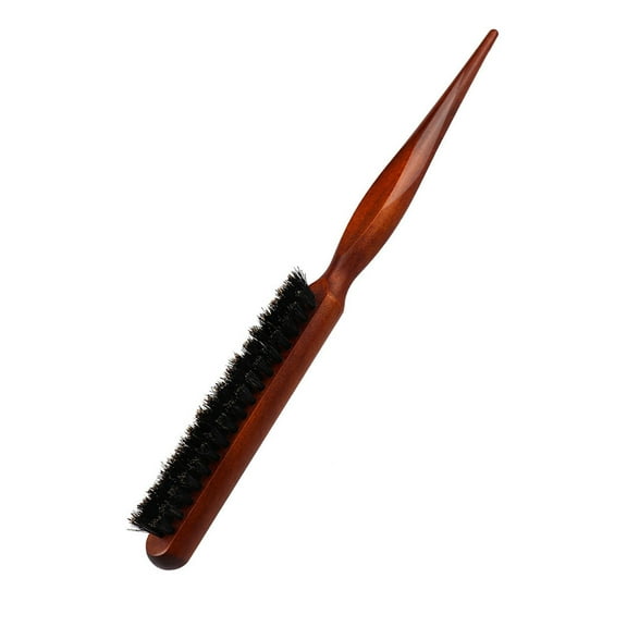 LULULION Brown Plastic Teasing Hair Comb for Daily Use Ergonomic Handle Suitable for Curly Hair 1 Pc