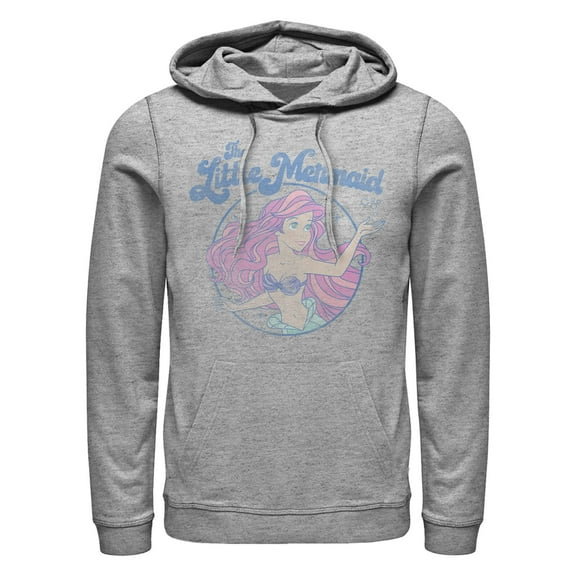Men's The Little Mermaid Distressed Ariel Portrait  Pull Over Hoodie