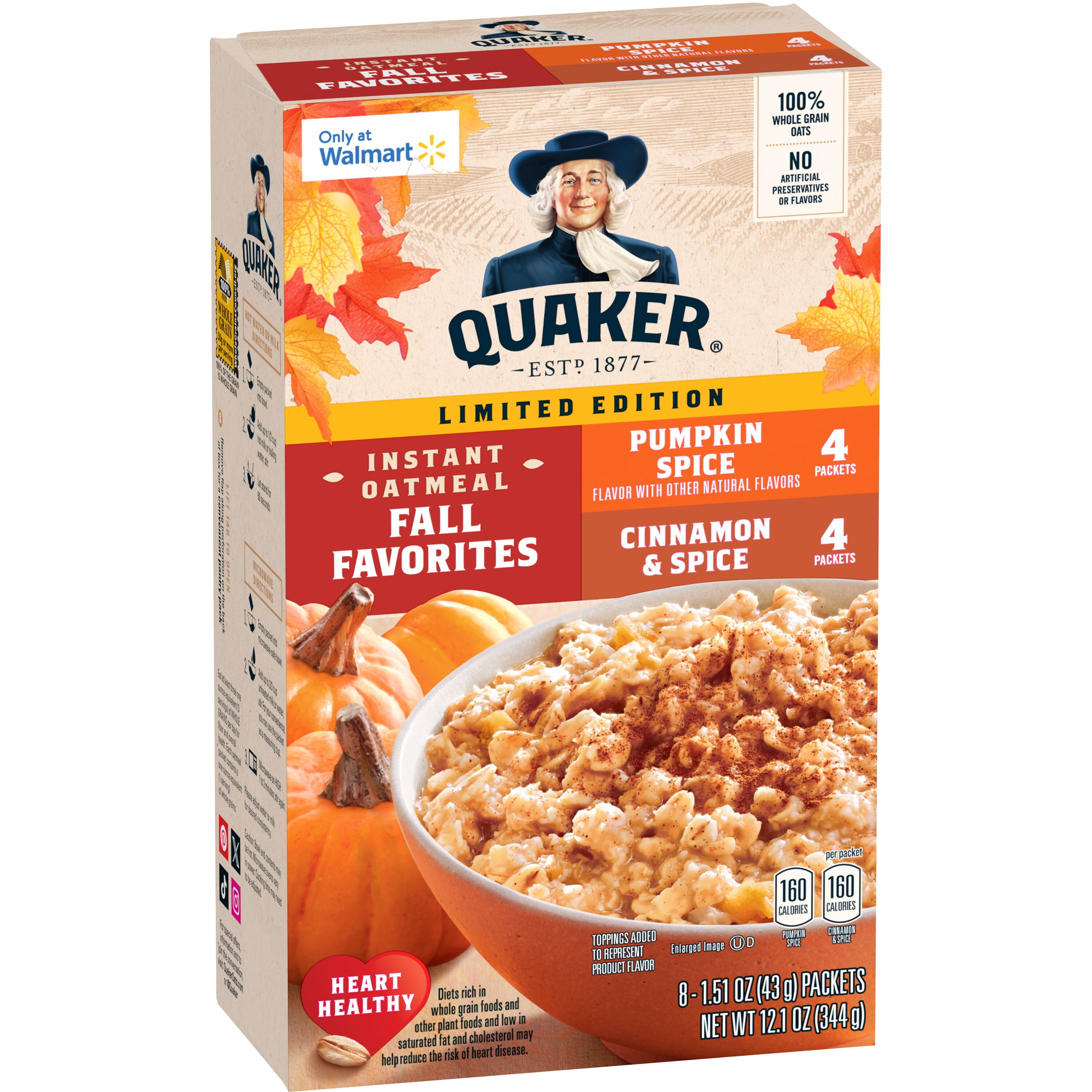 (3 pack) Quaker Instant Oatmeal Variety Pack, 1.51 oz 8 Count