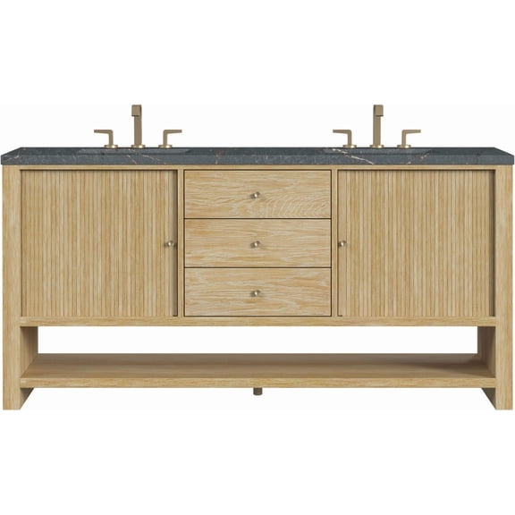 James Martin Vanities D404-V72-3Pbl Marigot 72" Double Basin Wood Vanity Set - Sunwashed