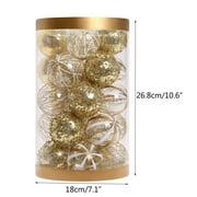 CHGBMOK Christmas Ball Ornaments 25PCS for Xmas Tree Decor 2.36 Shatterproof Christmas Tree Decorations White Gold