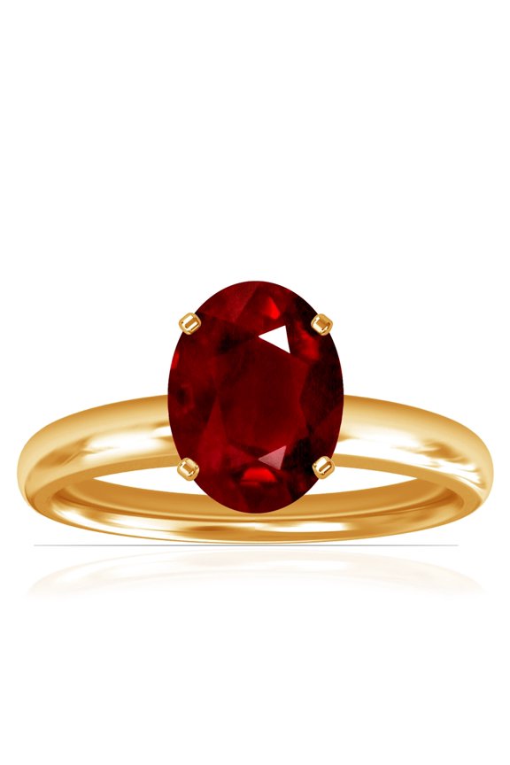 July Birthstone - Traditional Oval Ruby Solitaire Ring (Grade - AAA | 1.55cts.)