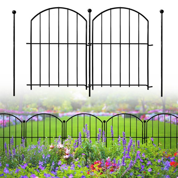 Valla decorativa para jardín Thrivinest de metal resistente al óxido, 43 cm x 5,5 m