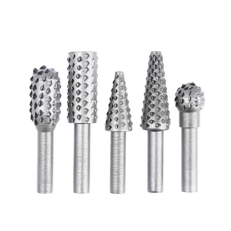 

HI.FANCY 5 Pcs Rotary Craft Files High Quality 1/4 Shank Rotary Rasp File Rasp Burrs gray 53-61mm