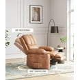 thumbnail image 6 of 360° Swivel Rocker Recliner Chair for Adults, Lazy Recliner for Adults, 22 in with 1.5X Sponge Filling, Side Pocket, and Cup Holder, for Living Room, Bedroom, and Nursery, Vintage Brown, 6 of 10